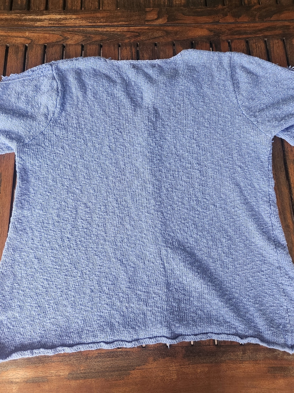 Women's Lulu-B Periwinkle Textured Cotton Henley Size Medium Cottagecore Chic - Picture 9 of 9